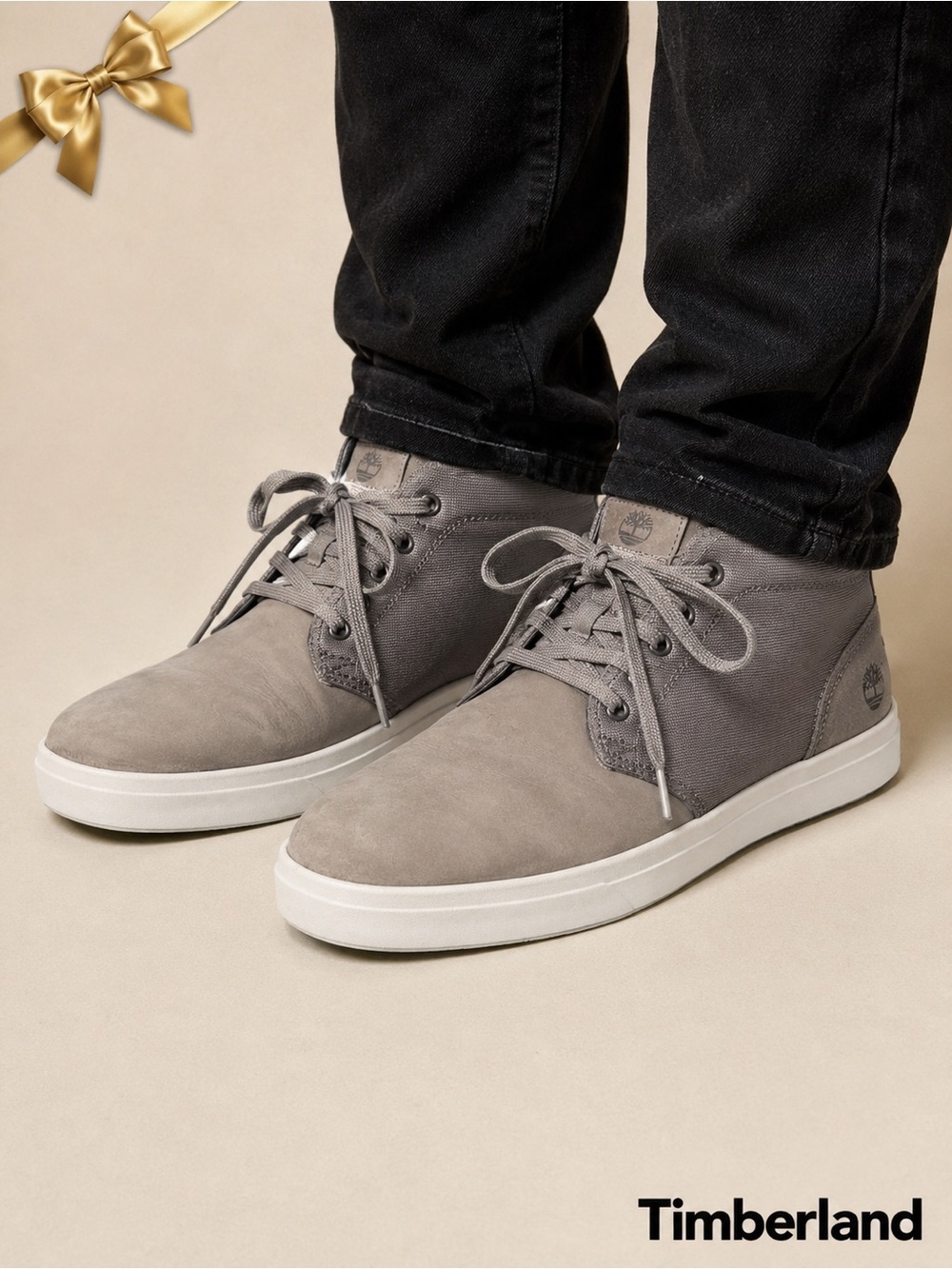 Timberland Gray Nubuck Leather Chukka Sneakers Mid Top Casual Shoes Size 10.5